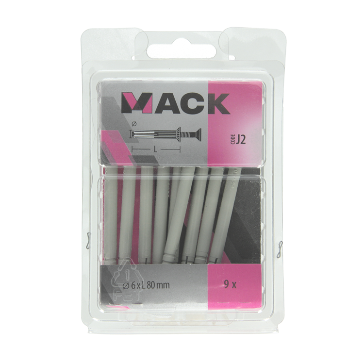 Mack 1017909 - Nylon-Nageldübel Polyamid 9 Stück 6 x 80 mm | 5 Stück