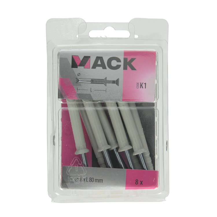 Mack 1017910 - Nylon Nageldübel Polyamid 8 St 8 x 80 mm | 5 Stück