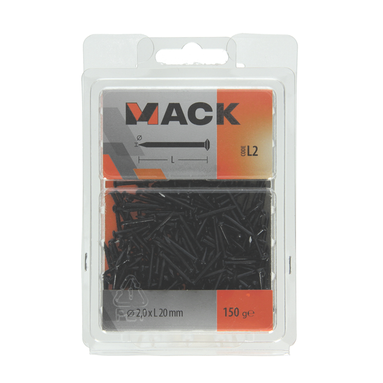 Mack 1017930 - Stahlnagel BVK Stahl gebläut 150 gr 2,0 x 20 mm | 5 Stück
