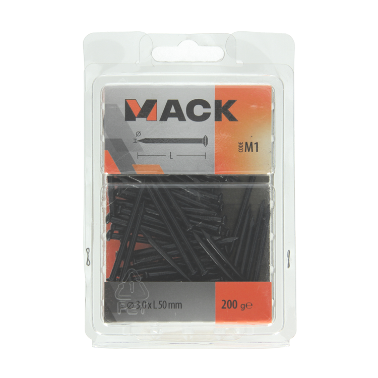 Mack 1017934 – Stahlnagel BVK Stahl gebläut 200 gr 3,0 x 50 mm | 5 Stück