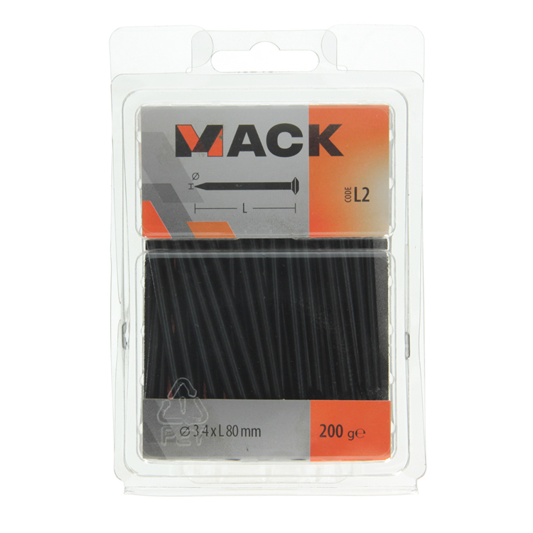 Mack 1017937 - Stahlnagel BVK Stahl gebläut 200 gr 3,4 x 80 mm | 5 Stück