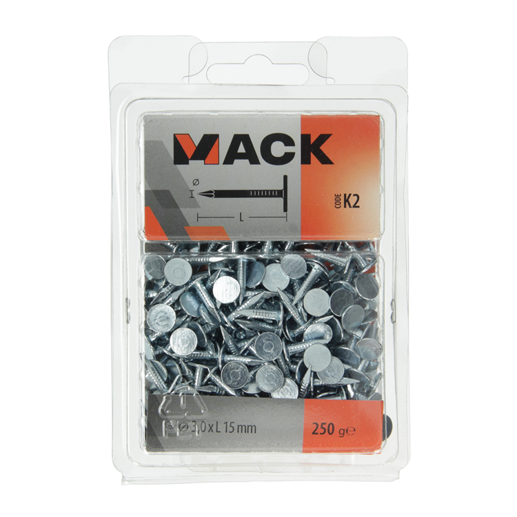 Mack 1017944 – Schiefernagel Stahl verzinkt 250 gr 3,0 x 15 mm | 5 Stück