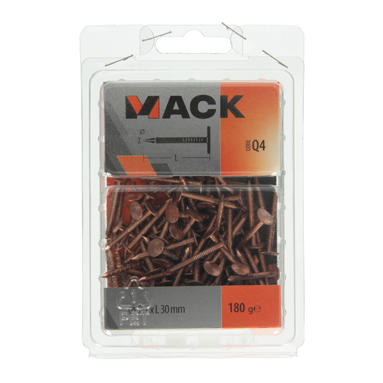 Mack 1019974 - Schiefernagel Kupfer 180 gr 2,7 x 30 mm | 5 Stück