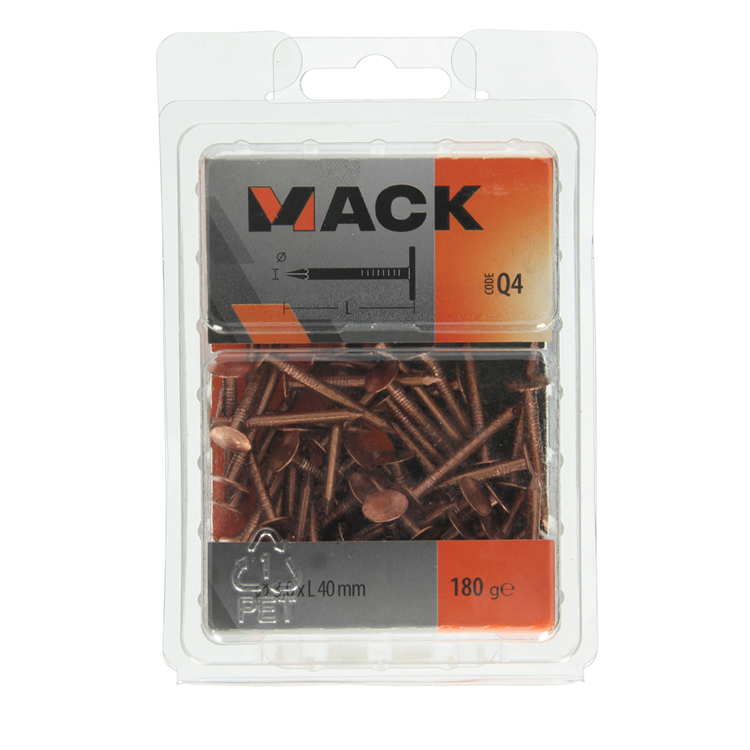 Mack 1019975 – Schiefernagel Kupfer 180 gr 3,0 x 40 mm | 5 Stück