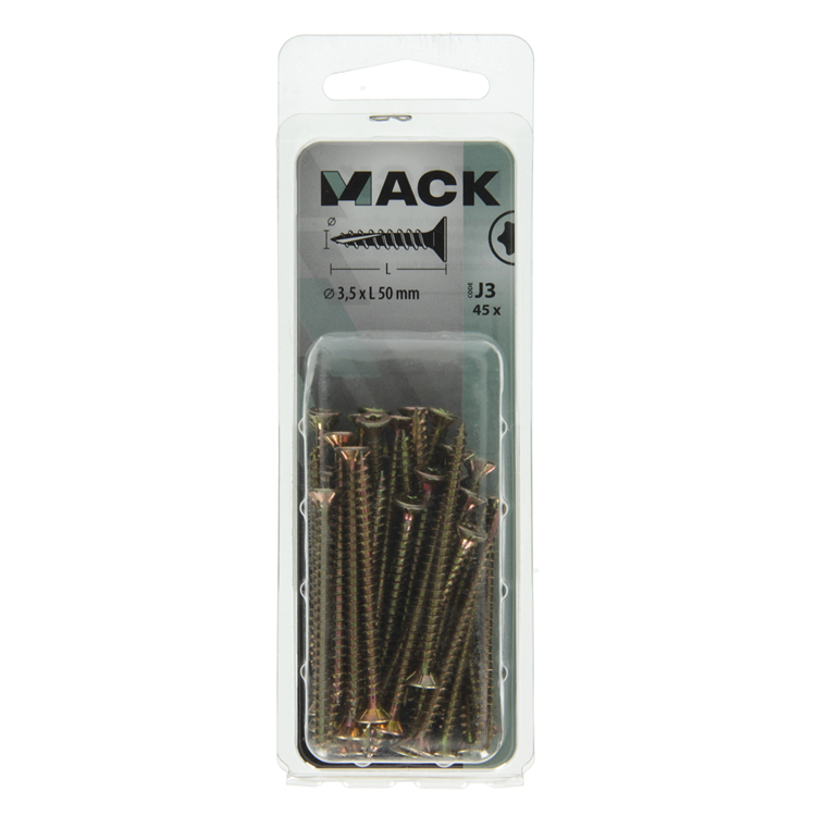 Mack 1018008 - spainplschr.vzkop-self-assembly yellow plated 45 pcs 3.5 x 50 mm | 5 Stück