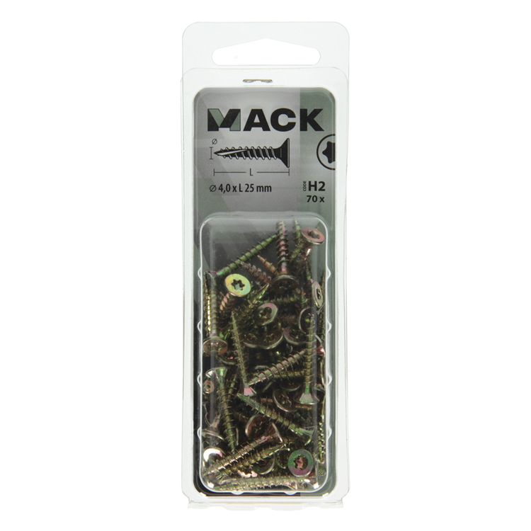 Mack 1018009 - spanienplschr.vzkop-selbstmontage gelb plattiert 70 Stück 4,0 x 25 mm | 5 Stück