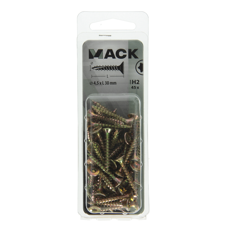 Mack 1018015 – Spanien plschr.vzkop-selbstmontage gelb plattiert 45 Stück 4,5 x 30 mm | 5 Stück