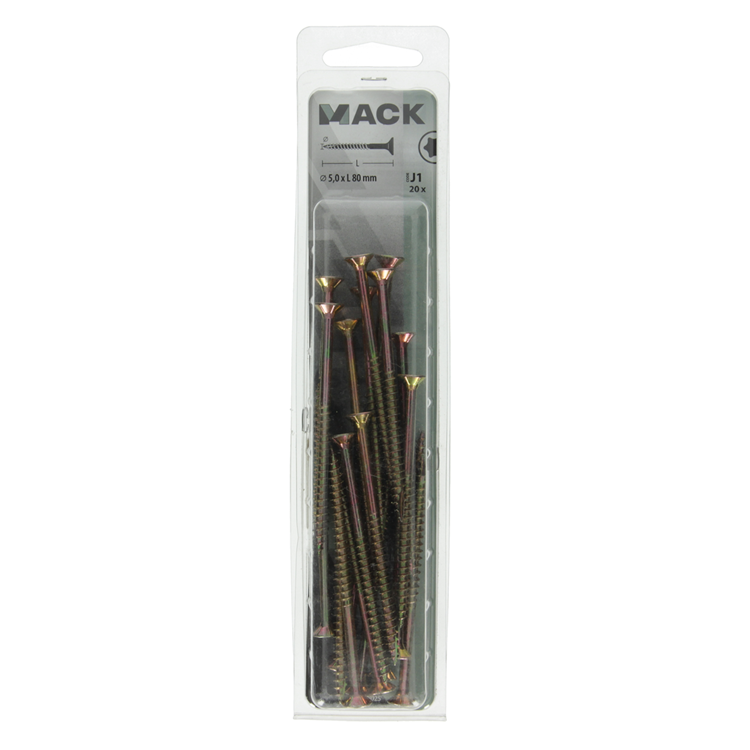Mack 1018025 – Spanien plschr.vzkop-selbstmontage gelb plattiert 20 Stück 5,0 x 80 mm | 5 Stück