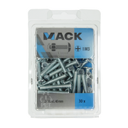 Mack 1018102 – Heizungsschraube + Mutter aus verzinktem Stahl, 30 Stück, M6 x 40 mm | 5 Stück - afbeelding 3