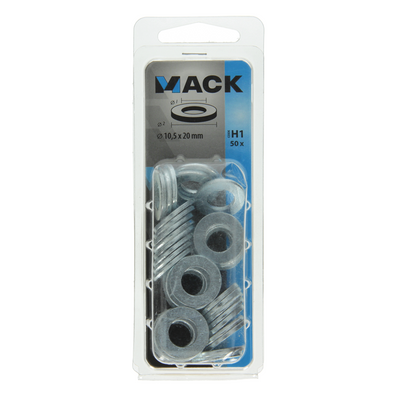 Mack 1018119 - Unterlegscheibe verzinkter Stahl 50 Stück 10,5 x 20 mm | 5 Stück