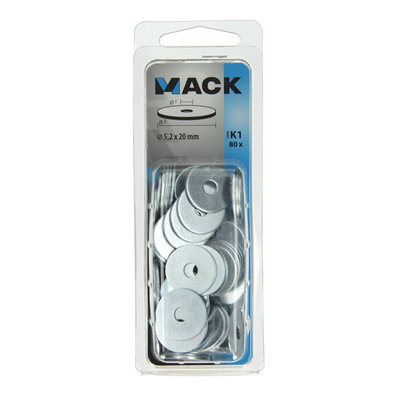 Mack 1018123 - body washer galvanized 80 pcs 5.2 x 20 mm | 5 Stück