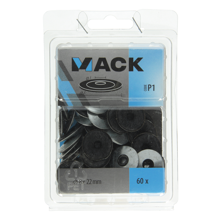 Mack 1019977 - Dichtring Bitumen verzinkt 60 Stück 8 x 22 mm | 5 Stück