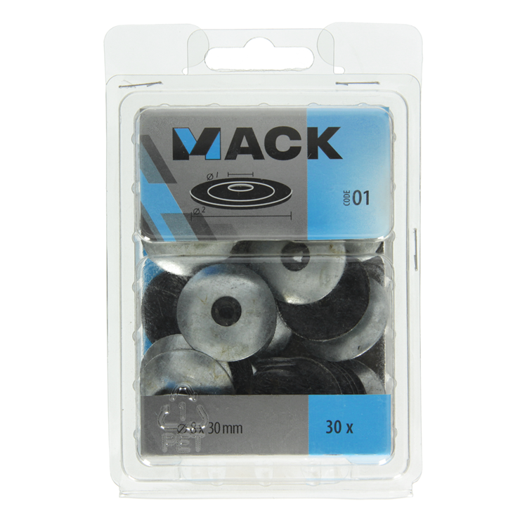Mack 1019978 - Dichtring Bitumen verzinkt30 Stück 8 x 30 mm | 5 Stück