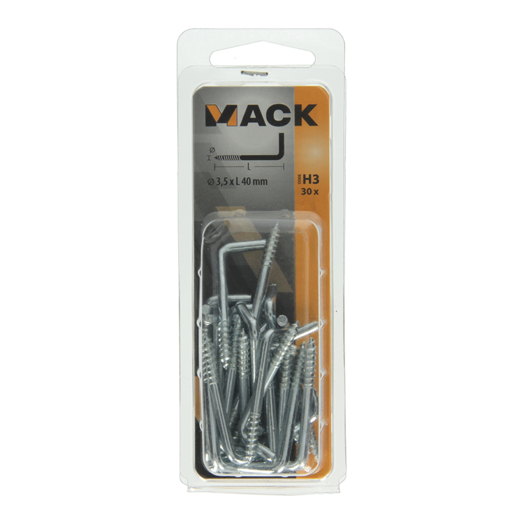 Mack 1018144 - Daumenschraube verzinkter Stahl 30 Stück 3,5 x 40 mm | 5 Stück