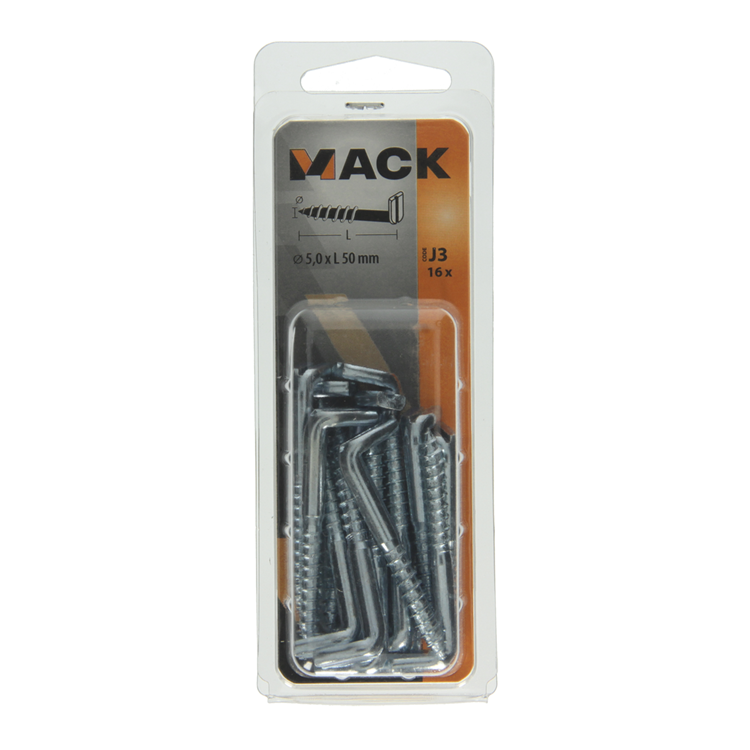 Mack 1018150 - Daumenschraube mit Schlitz verzinkt 16 Stück 5,0 x 50 mm | 5 Stück