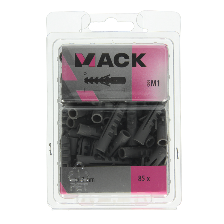 Mack 1018155 - Stopfen Polyethylen 85 Stück 8mm | 3 Stück