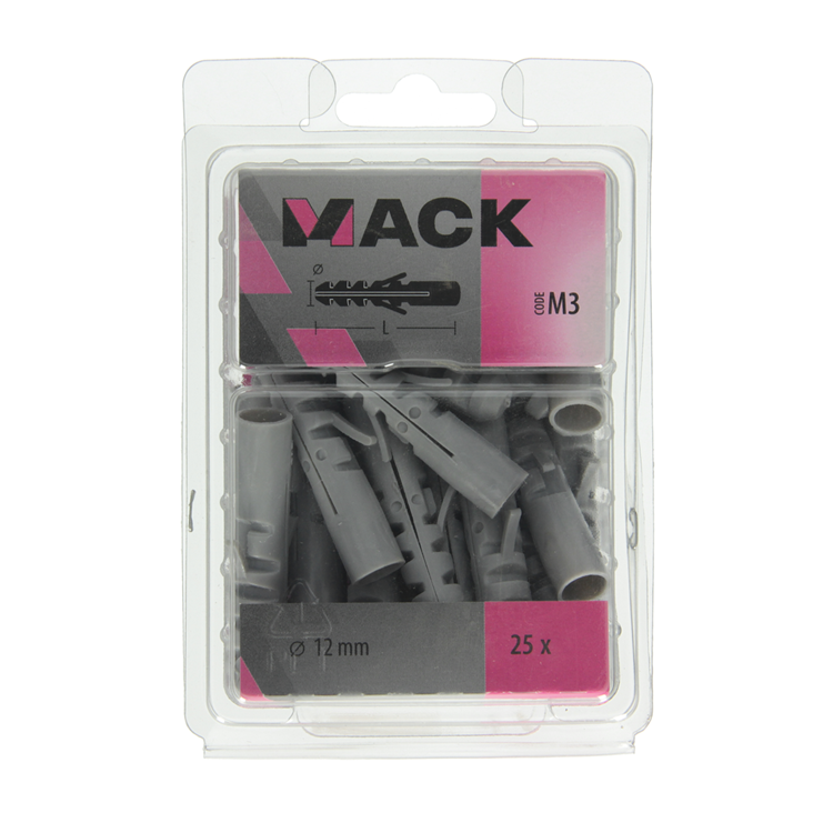 Mack 1018157 - Stopfen Polyethylen 25 Stück 12mm | 3 Stück