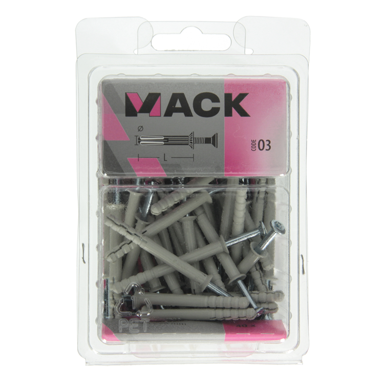 Mack 1018163 - Nylon-Nageldübel Polyamid 40 Stück 5 x 50 mm | 3 Stück
