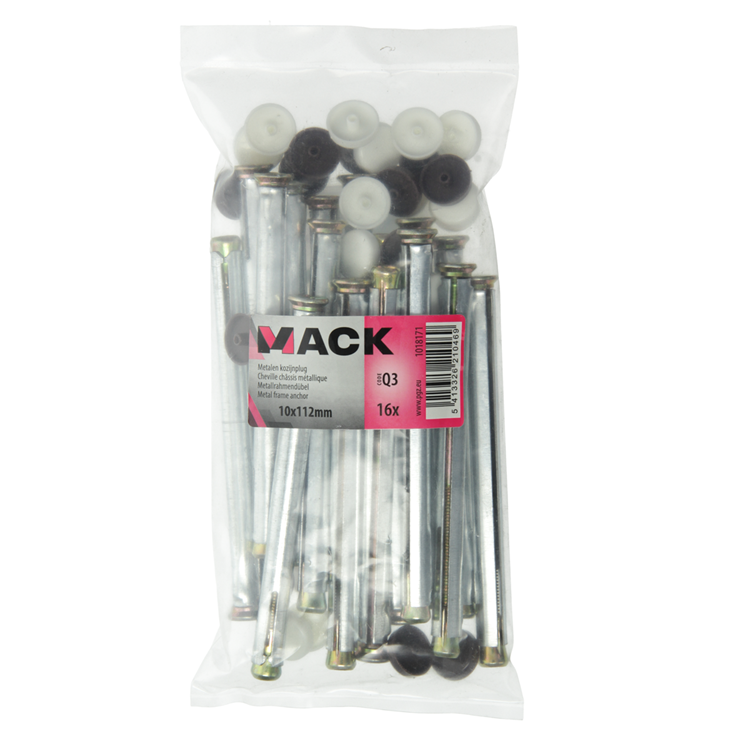 Mack 1018171 - Metallrahmendübel verzinkter Stahl 16 Stück 10 x 110 mm | 5 Stück