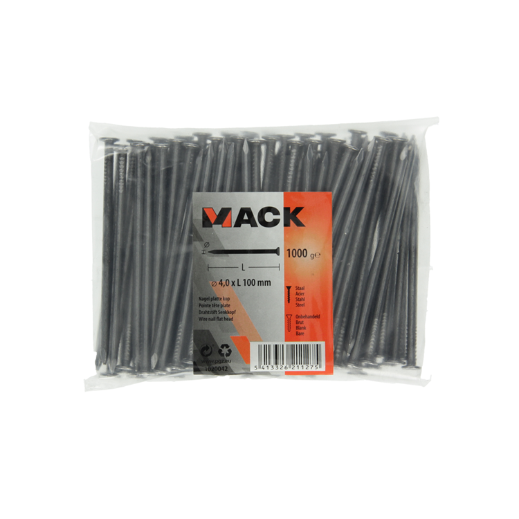 Mack 1020042 - Flachkopfnagel 1000 gr 4,0 x 100 mm | 10 Stück