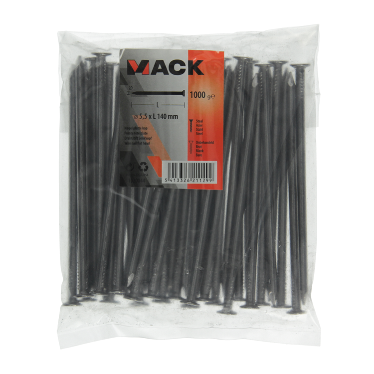 Mack 1020044 - Flachkopfnagel 1000 gr 5,5 x 140 mm | 10 Stück