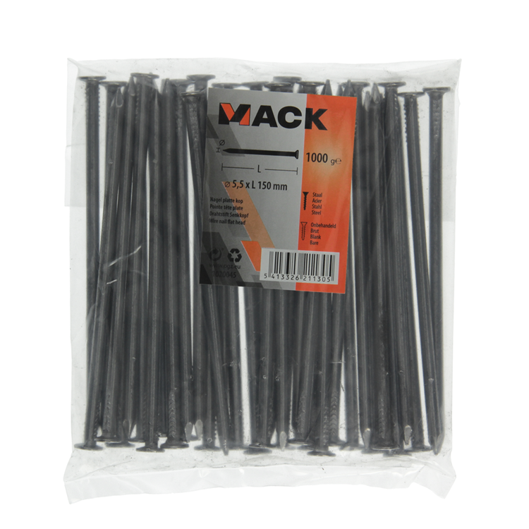 Mack 1020045 - Flachkopfnagel 1000 gr 5,5 x 150 mm | 10 Stück