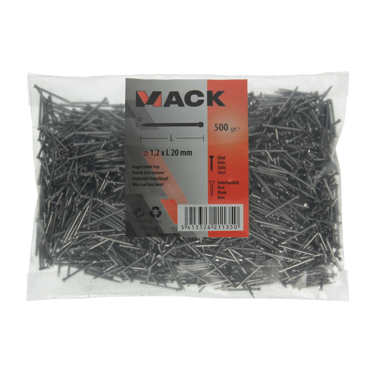 Mack 1020048 - Nagel runder Kopf 500 gr 1,2 x 20 mm | 10 Stück