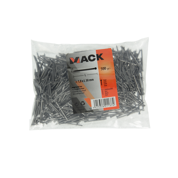 Mack 1020050 - Nagel runder Kopf 500 gr 1,8 x 30 mm | 10 Stück