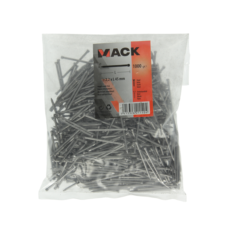 Mack 1020053 - Nagel runder Kopf 1000 gr 2,2 x 45 mm | 10 Stück