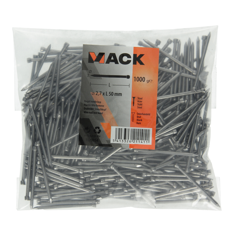 Mack 1020054 - Nagel runder Kopf 1000 gr 2,7 x 50 mm | 10 Stück