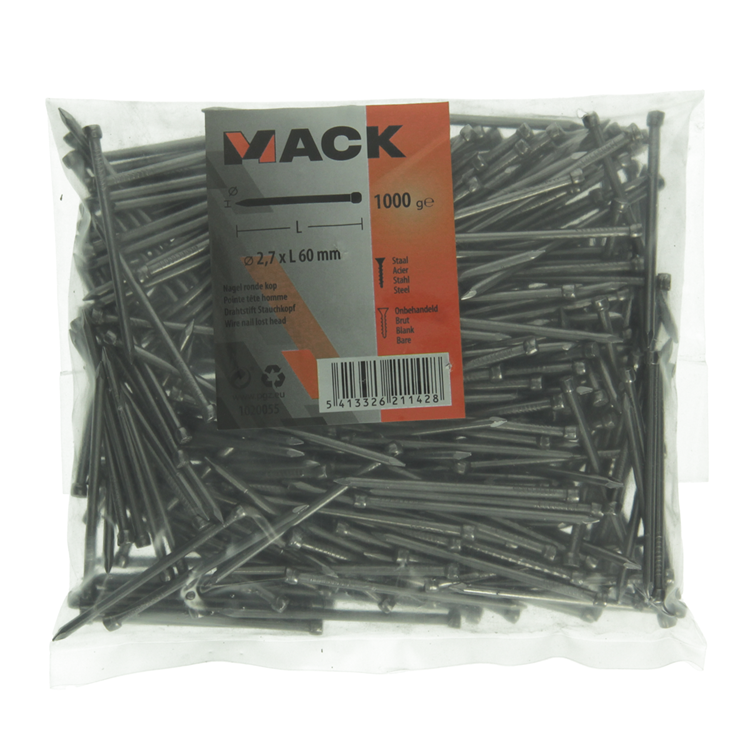 Mack 1020055 - Nagel runder Kopf 1000 gr 2,7 x 60 mm | 10 Stück