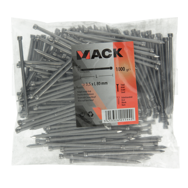 Mack 1020057 - Nagel runder Kopf 1000 gr 3,5 x 80 mm | 10 Stück