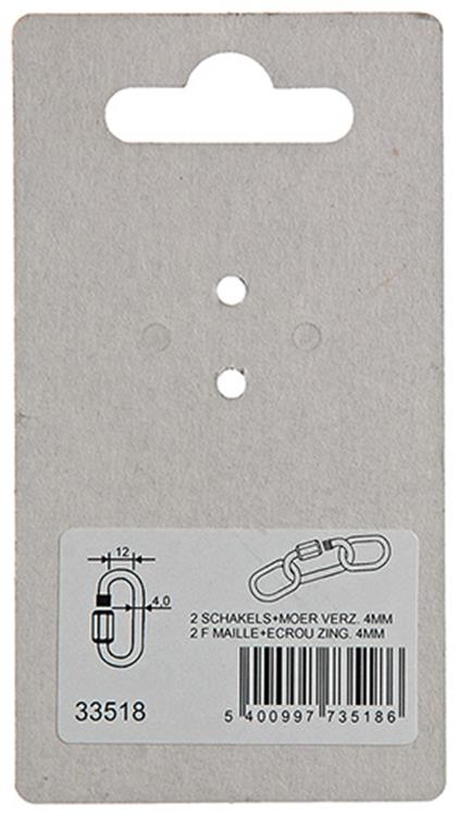 Mack 1008488 - 2 Leerglieder + Mutter 4mm verzinkt | 10 Stück