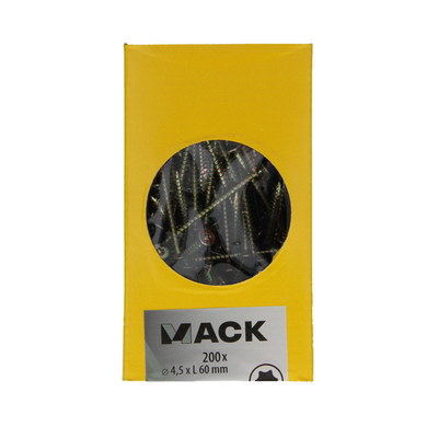 Mack 1020148 – Spanplattenschraube VZ KP-SelbstsicherndGVZ 200 Stück 4,5 x 60 mm | 2 Stk