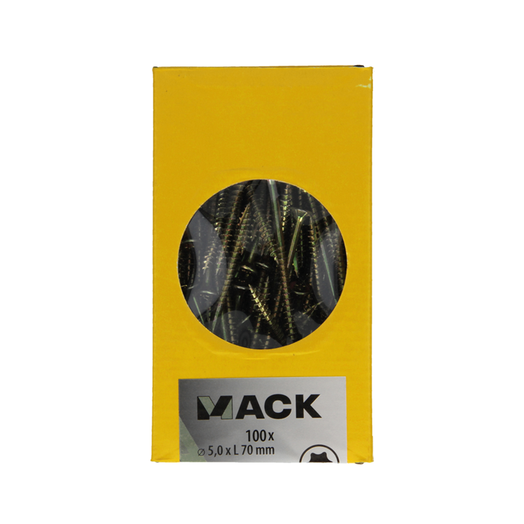 Mack 1020154 - Spanplattenschraube VZ KP-SelbstsicherndGVZ 100 Stück 5,0 x 70 mm | 3 Stück