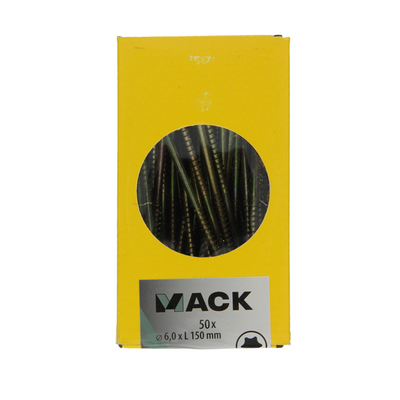 Mack 1020161 - Spanplattenschraube VZ KP-SelbstsicherndGVZ 50 Stück 6,0 x 150 mm | 2 Stk