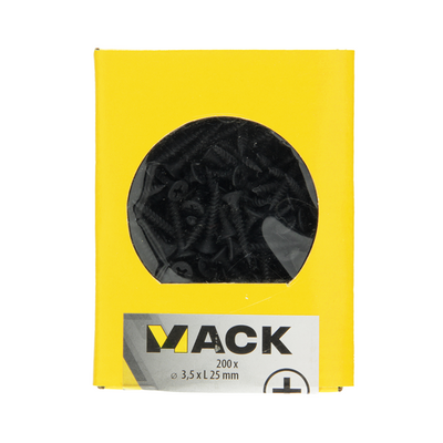 Mack 1020162 - Gipskartonschraube schwarz phosphatiert. 200 Stück 3,5 x 25 mm | 5 Stück