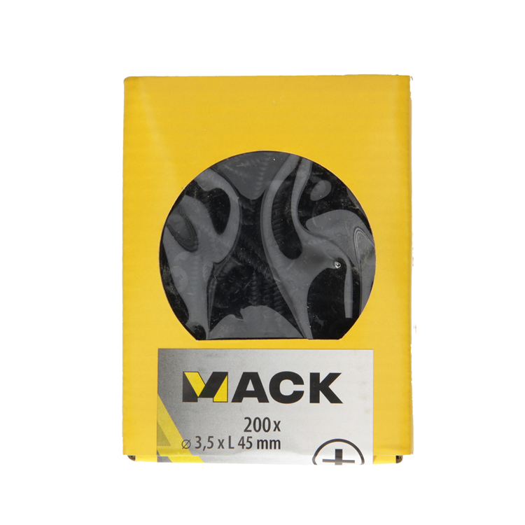 Mack 1020164 – Gipskartonschraube schwarz phosphatiert. 200 Stück 3,5 x 45 mm | 5 Stück