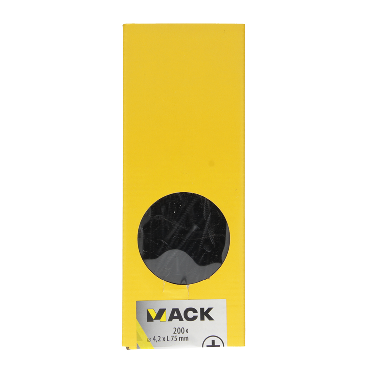 Mack 1020167 - Gipskartonschraube schwarz phosphatiert. 200 Stück 4,2 x 75 mm | 1 Stk