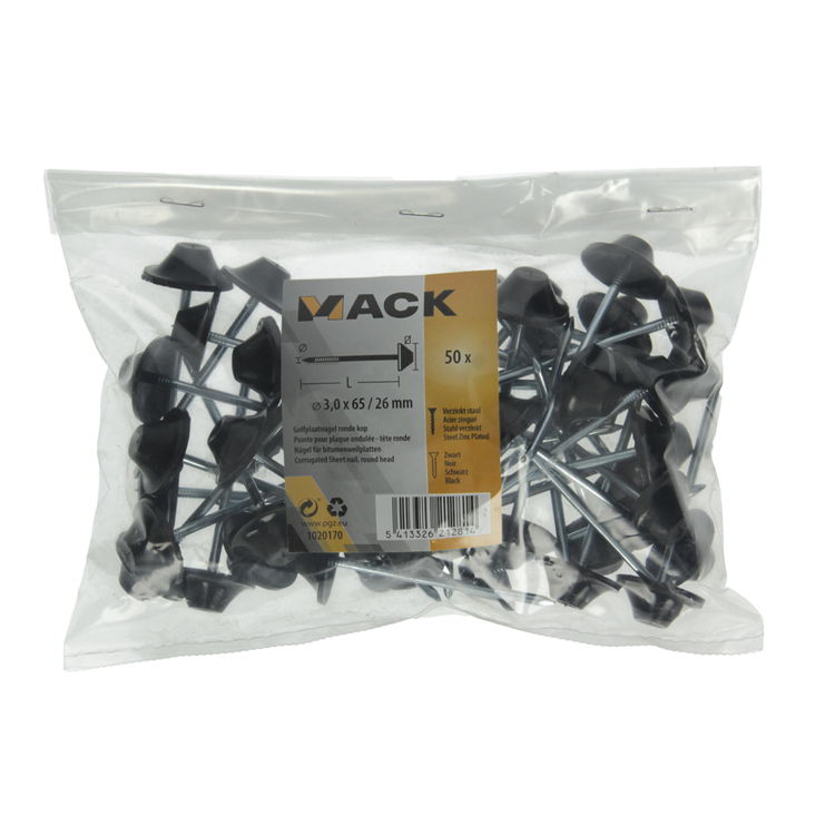 Mack 1020170 - Wellblechnagel 50 Stück 3,0x65 26mm | 5 Stück