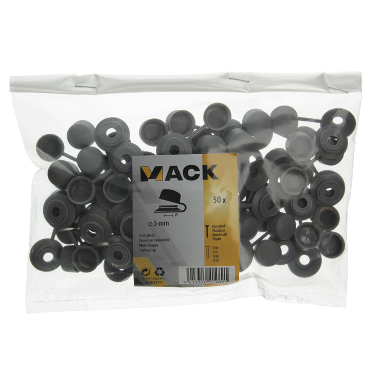 Mack 1020171 - Verschlussschale grau 50 Stk. 5mm | 5 Stück