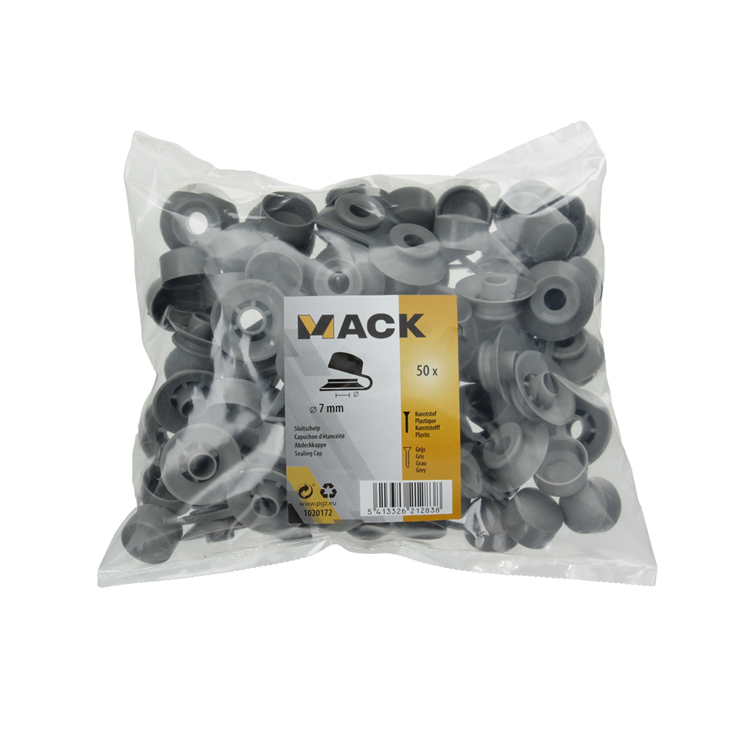 Mack 1020172 - Verschlussschale grau 50 Stk. 7mm | 5 Stück