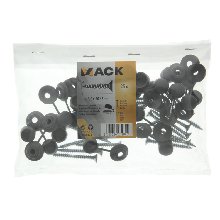 Mack 1020173 - Verschlussschale + Schraube 25 Stück 5 mm | 5 Stück