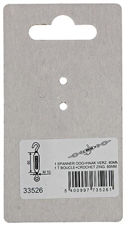 Mack 1008496 – 1 Spannöse + Haken M10 x 80 mm verzinkt | 10 Stück