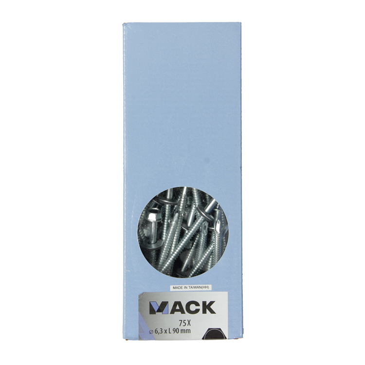Mack 1020190 – selbstbohrende Schraube Sechskantkopf EPDM-vz 75 Stück 6,3 x 90 mm | 1 Stk