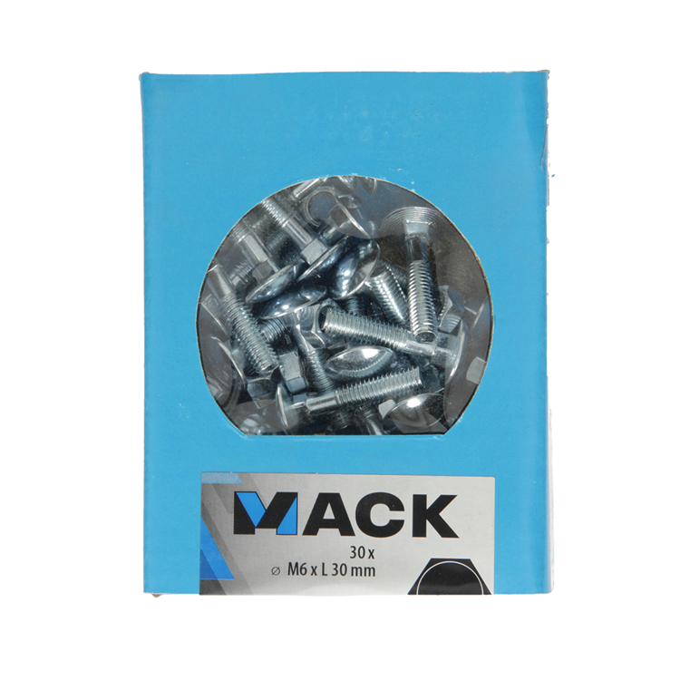 Mack 1020197 – Holzschraube + Mutter verzinkt 30 stm6 x 30 mm | 5 Stück