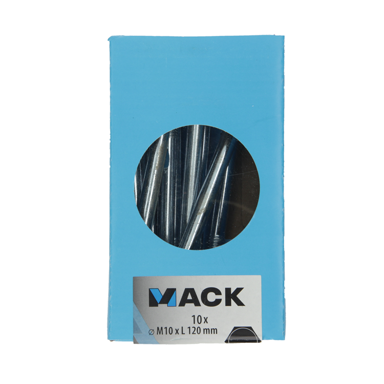 Mack 1020212 – Holzschraube + Mutter verzinkt 10 stm10 x 120 mm | 3 Stück