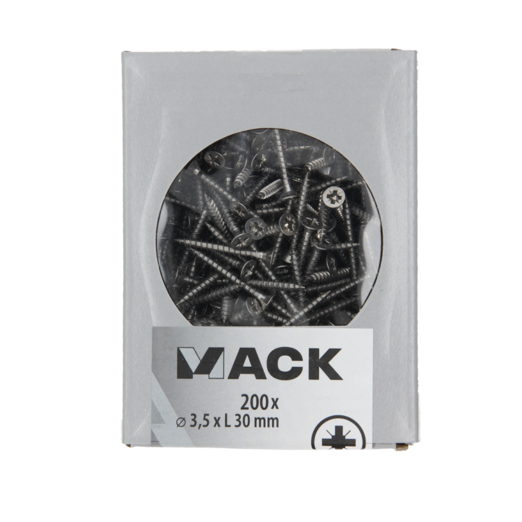 Mack 1020228 – Spanplattenschraube VZ-Kopf Edelstahl A2 200 Stück 3,5 x 30 mm | 2 Stk