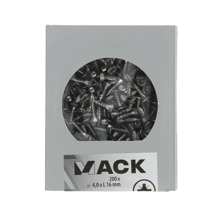 Mack 1020230 – Spanplattenschraube VZ-Kopf Edelstahl A2 200 Stück 4,0 x 16 mm | 2 Stk