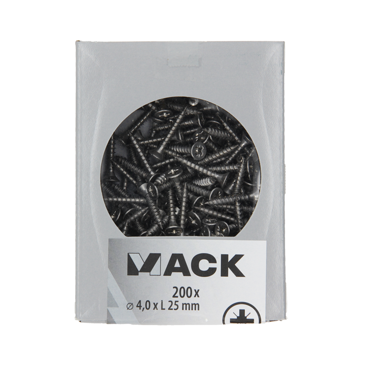 Mack 1020232 - Spanplattenschraube VZ-Kopf Edelstahl A2 200 Stück 4,0 x 25 mm | 2 Stk
